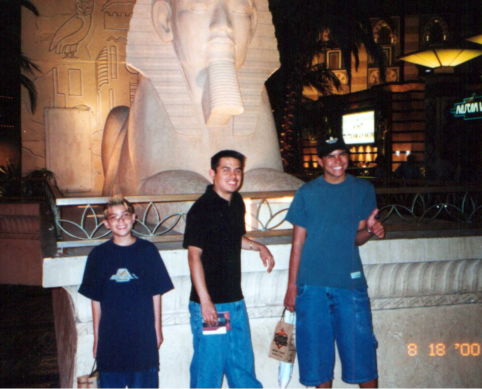 Wayde and cousins at Luxor, Las Vegas, Nevada